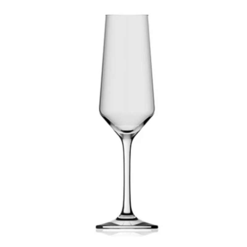 Das Bild zeigt ein Sektglas der Marke Rastal auf weißem Hintergrund.