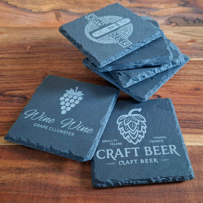 Schieferuntersetzer mit Gravur